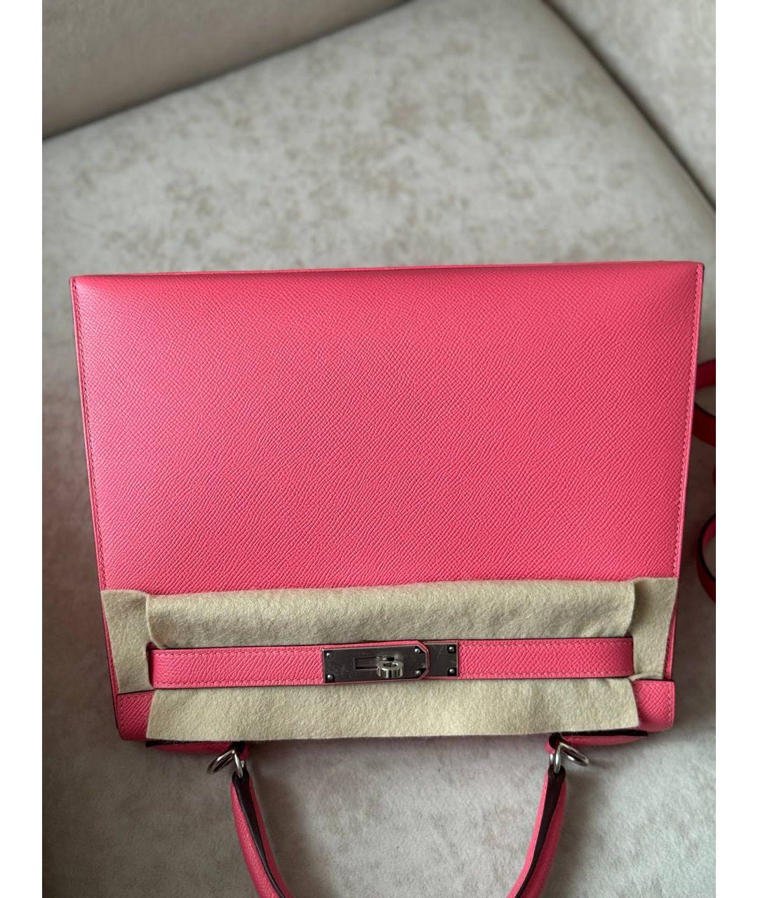 HERMES Розовая кожаная сумка через плечо, фото 3