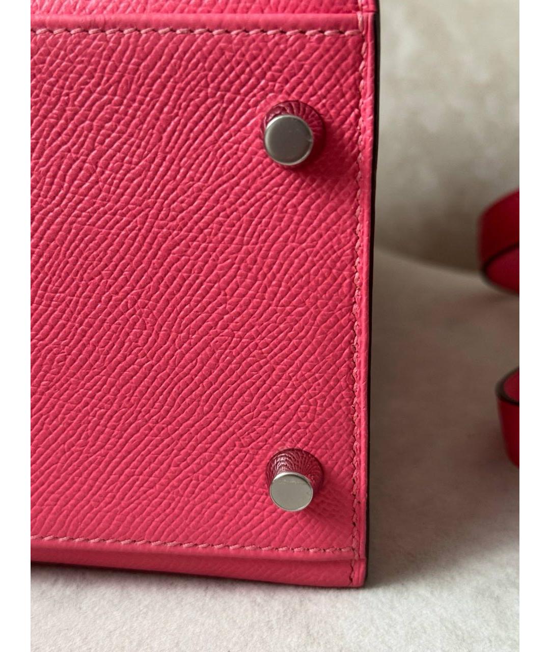 HERMES Розовая кожаная сумка через плечо, фото 7