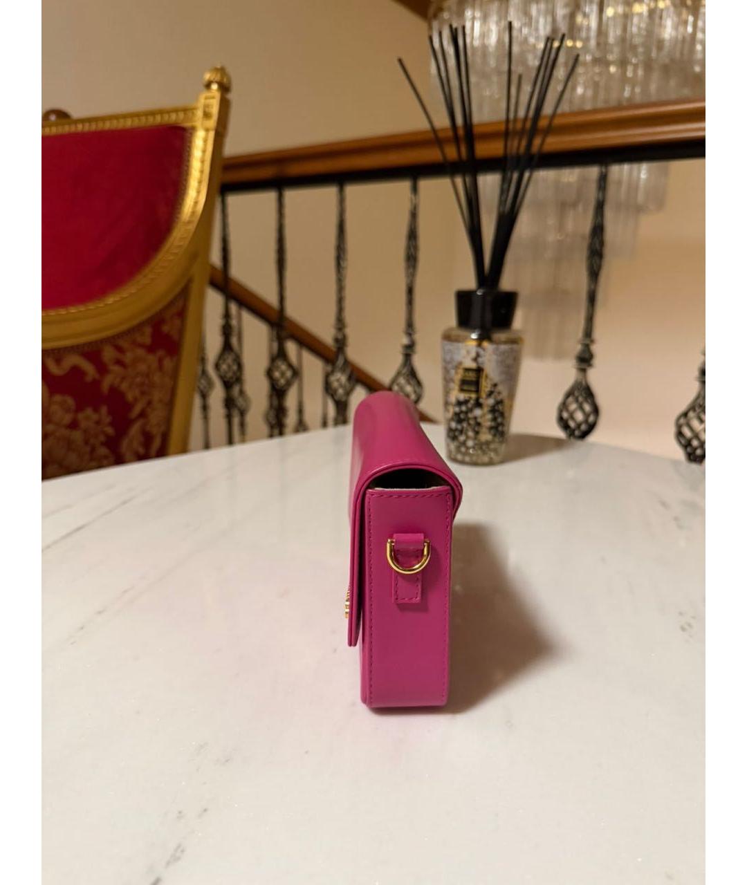 JACQUEMUS Розовая кожаная сумка с короткими ручками, фото 3