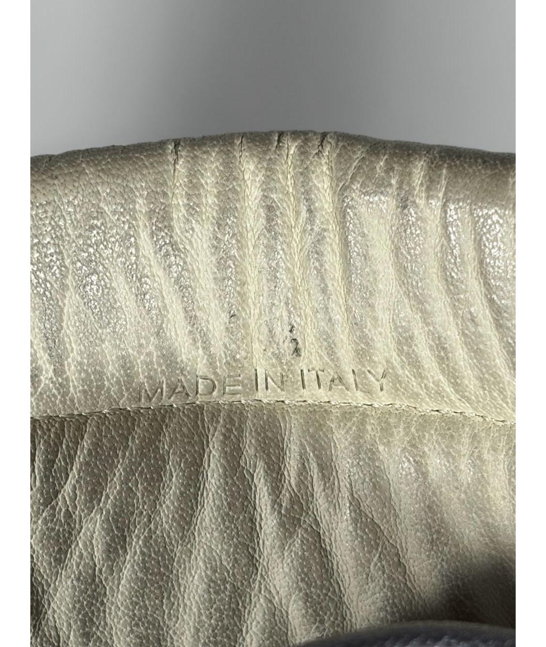 MAISON MARGIELA Серебряные кожаные высокие кроссовки / кеды, фото 5