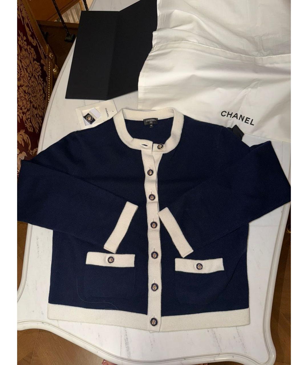 CHANEL Темно-синий хлопковый кардиган, фото 2