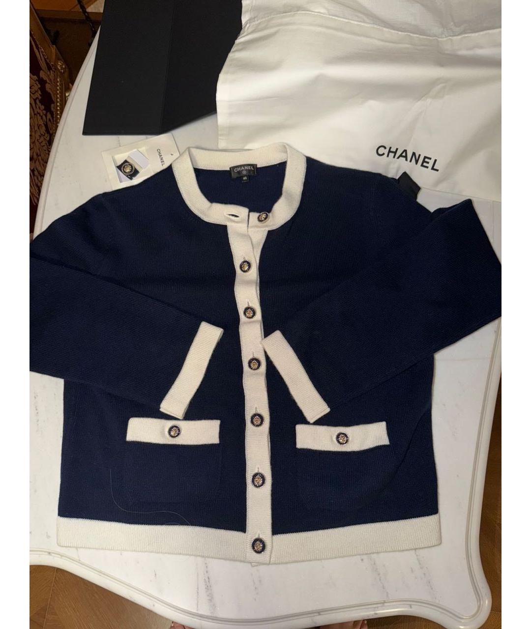 CHANEL Темно-синий хлопковый кардиган, фото 5