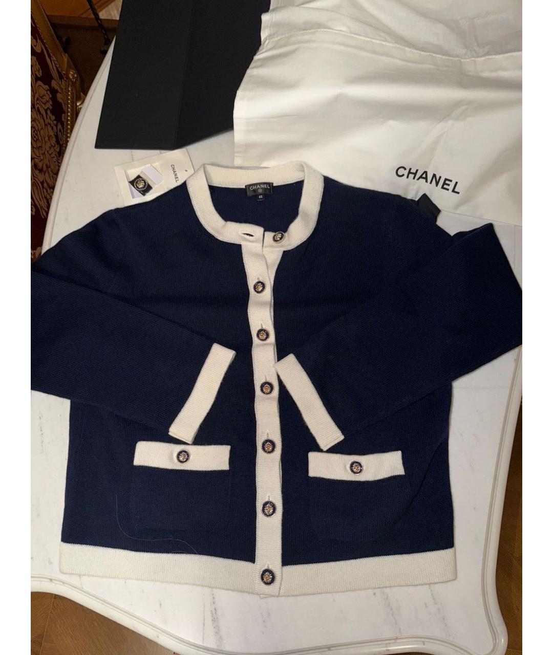 CHANEL Темно-синий хлопковый кардиган, фото 3