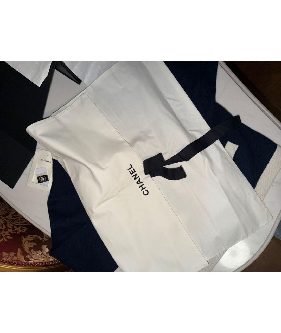 CHANEL Темно-синий хлопковый кардиган, фото 4