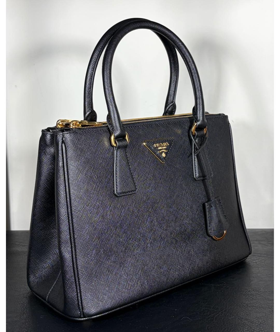 PRADA Черная кожаная сумка с короткими ручками, фото 2