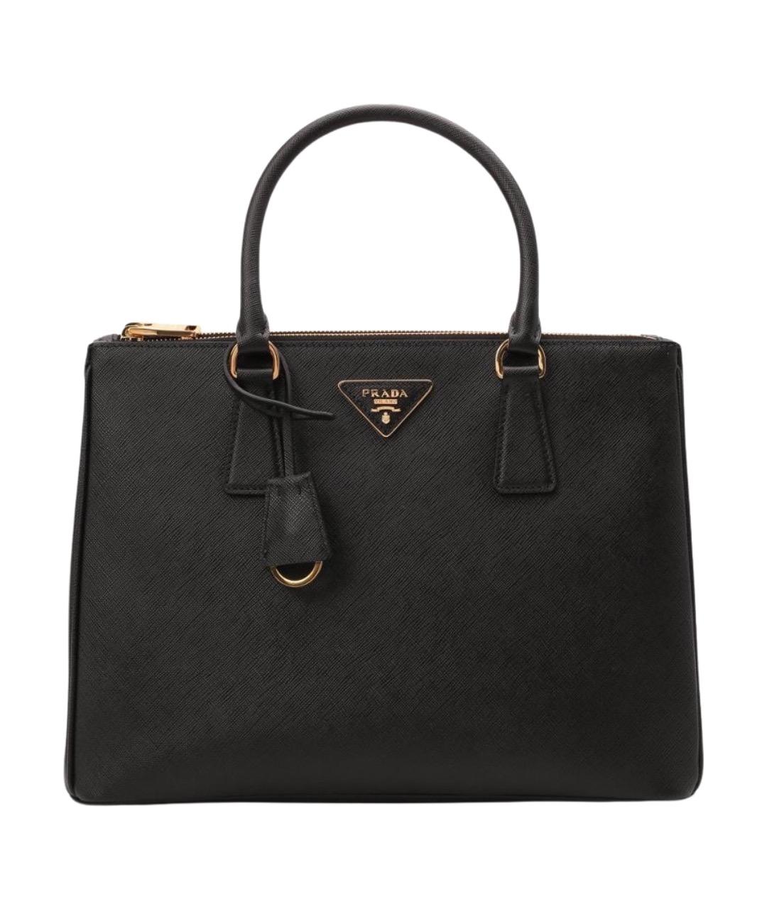 PRADA Черная кожаная сумка с короткими ручками, фото 1