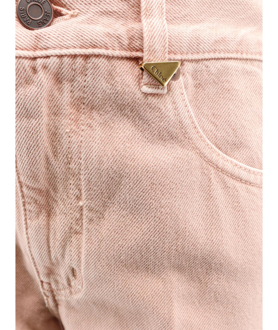 CHLOE Розовые хлопковые джинсы слим, фото 3