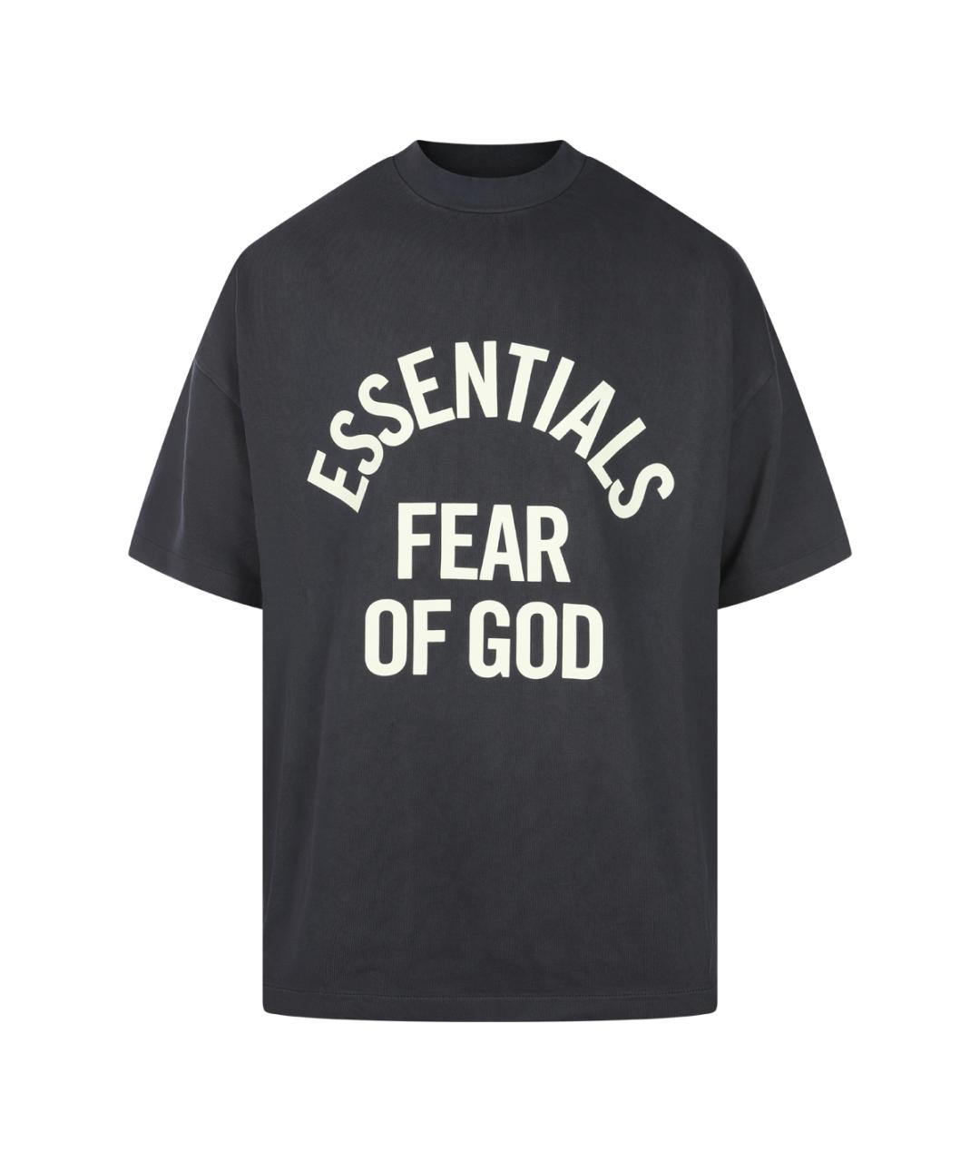 FEAR OF GOD ESSENTIALS Черная хлопковая футболка, фото 1