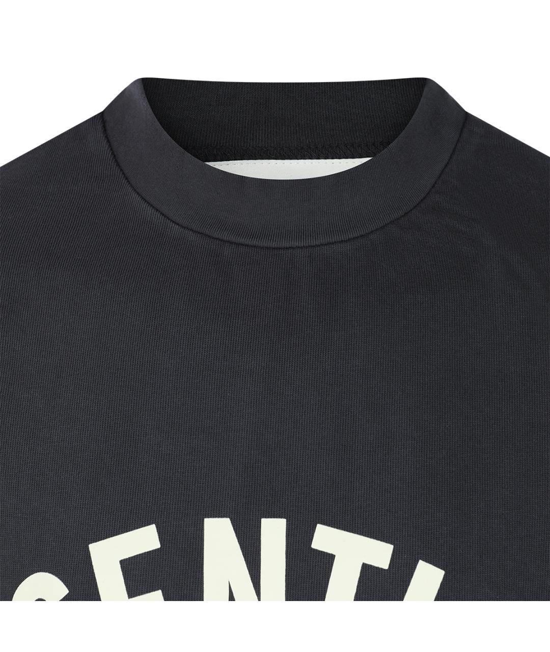 FEAR OF GOD ESSENTIALS Черная хлопковая футболка, фото 3