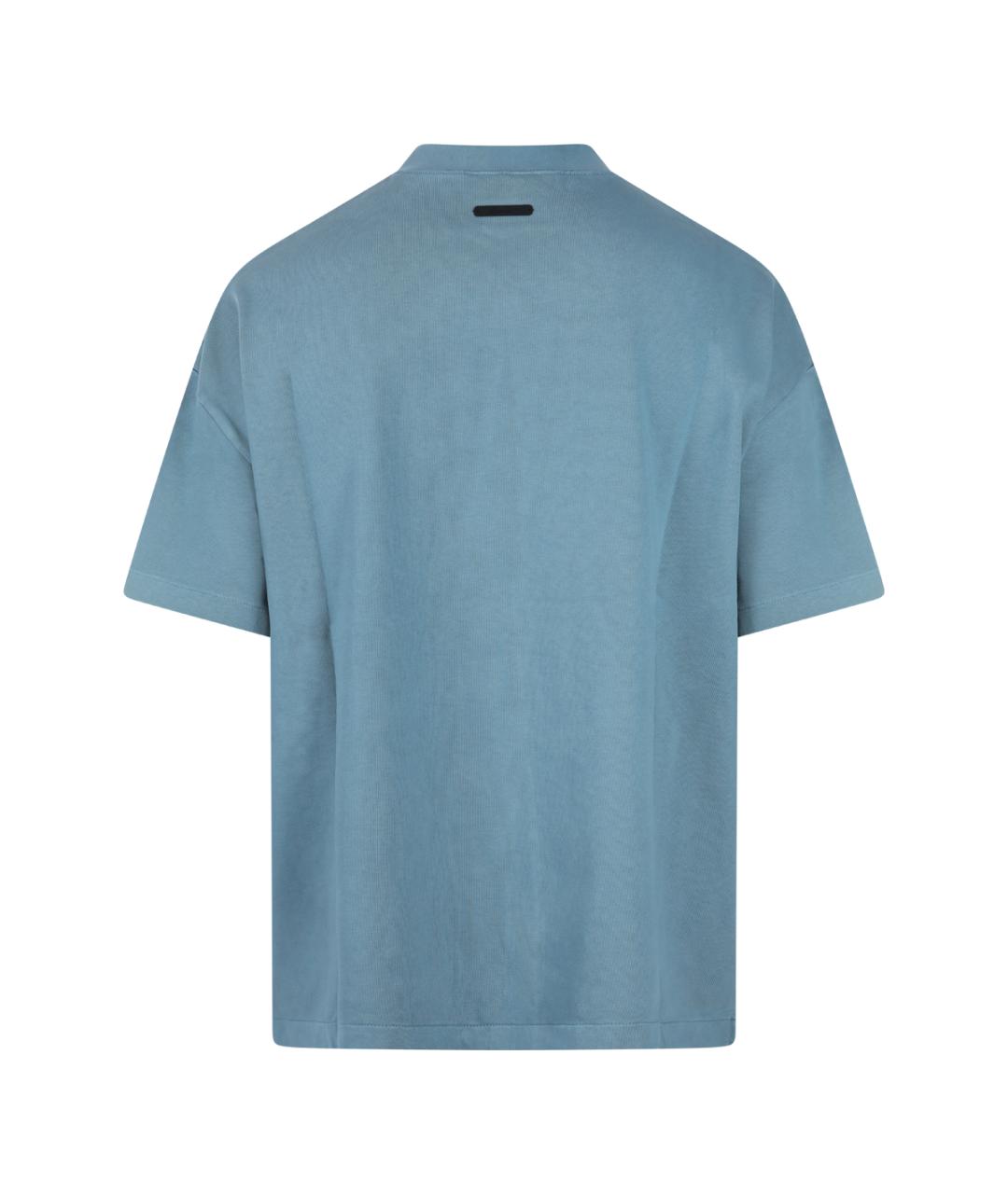 FEAR OF GOD ESSENTIALS Голубая хлопковая футболка, фото 2
