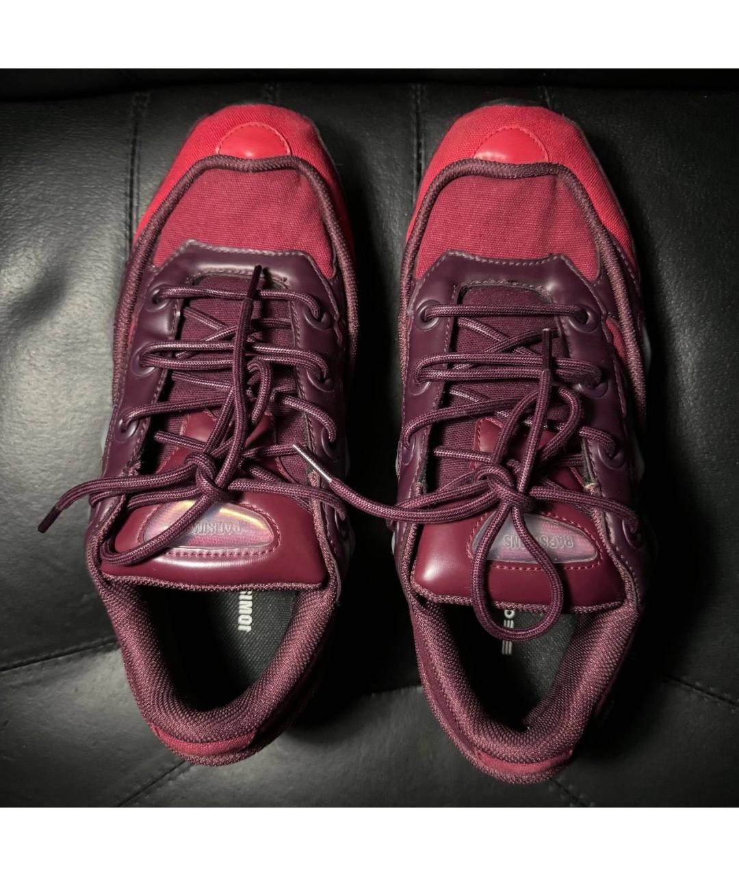 ADIDAS X RAF SIMONS Бордовые текстильные низкие кроссовки / кеды, фото 7