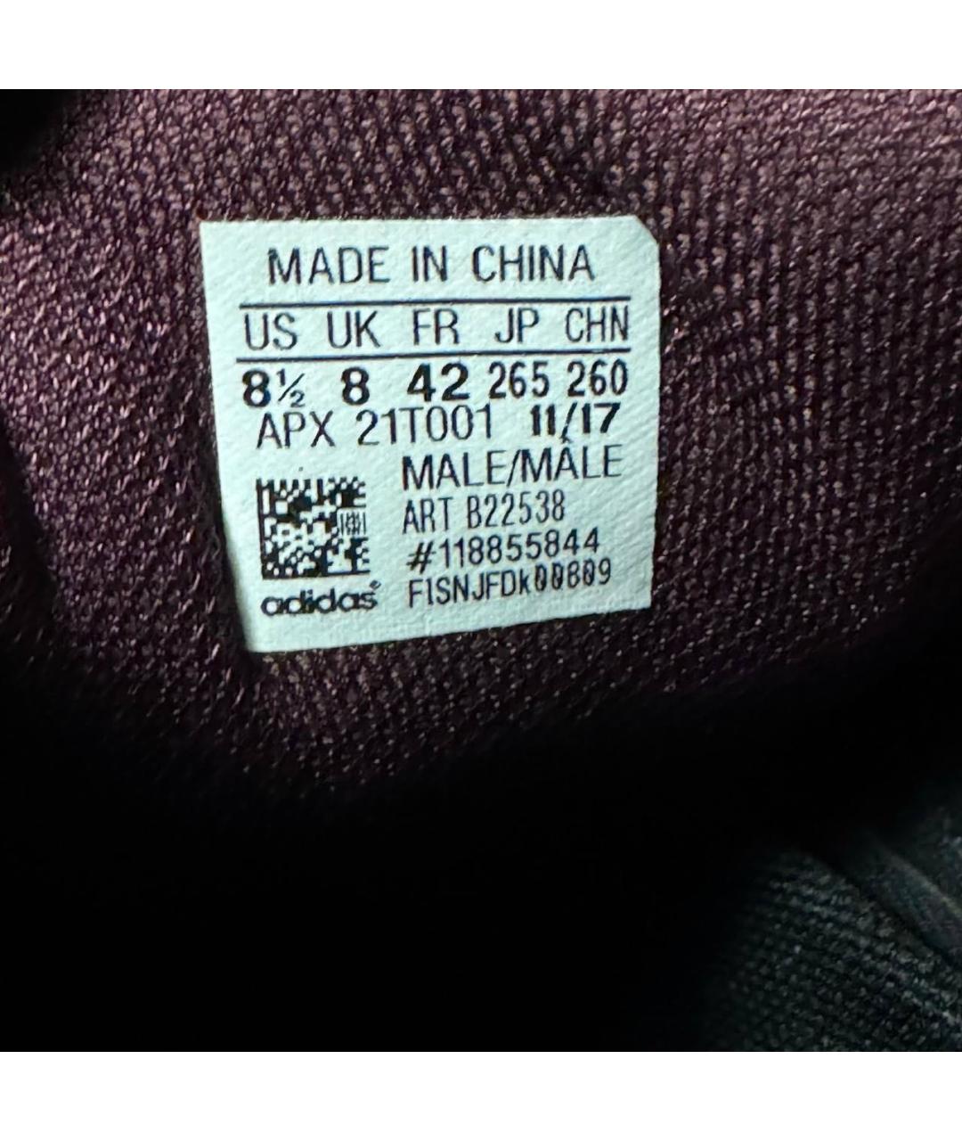 ADIDAS X RAF SIMONS Бордовые текстильные низкие кроссовки / кеды, фото 6