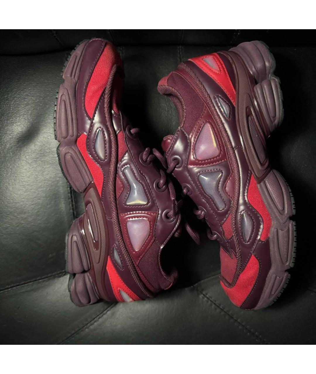 ADIDAS X RAF SIMONS Бордовые текстильные низкие кроссовки / кеды, фото 5