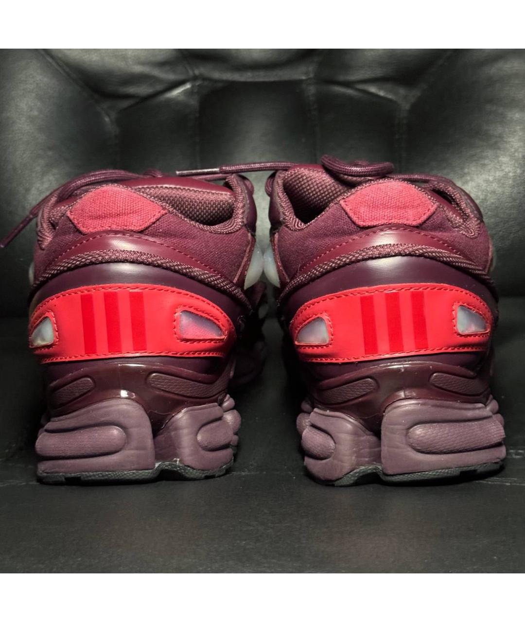 ADIDAS X RAF SIMONS Бордовые текстильные низкие кроссовки / кеды, фото 2