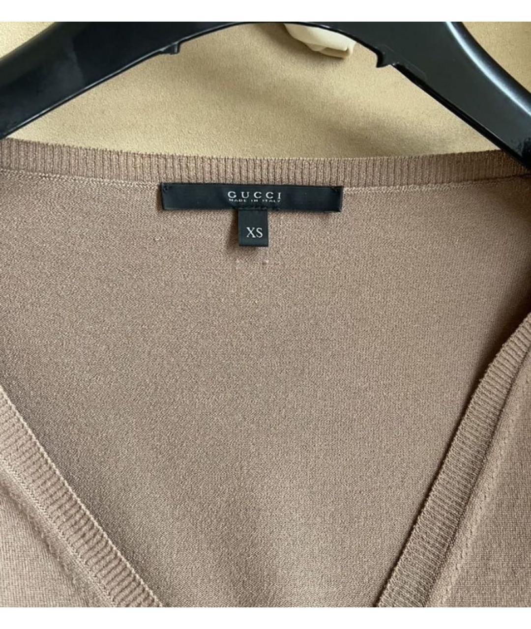 GUCCI Коричневый шерстяной джемпер / свитер, фото 5