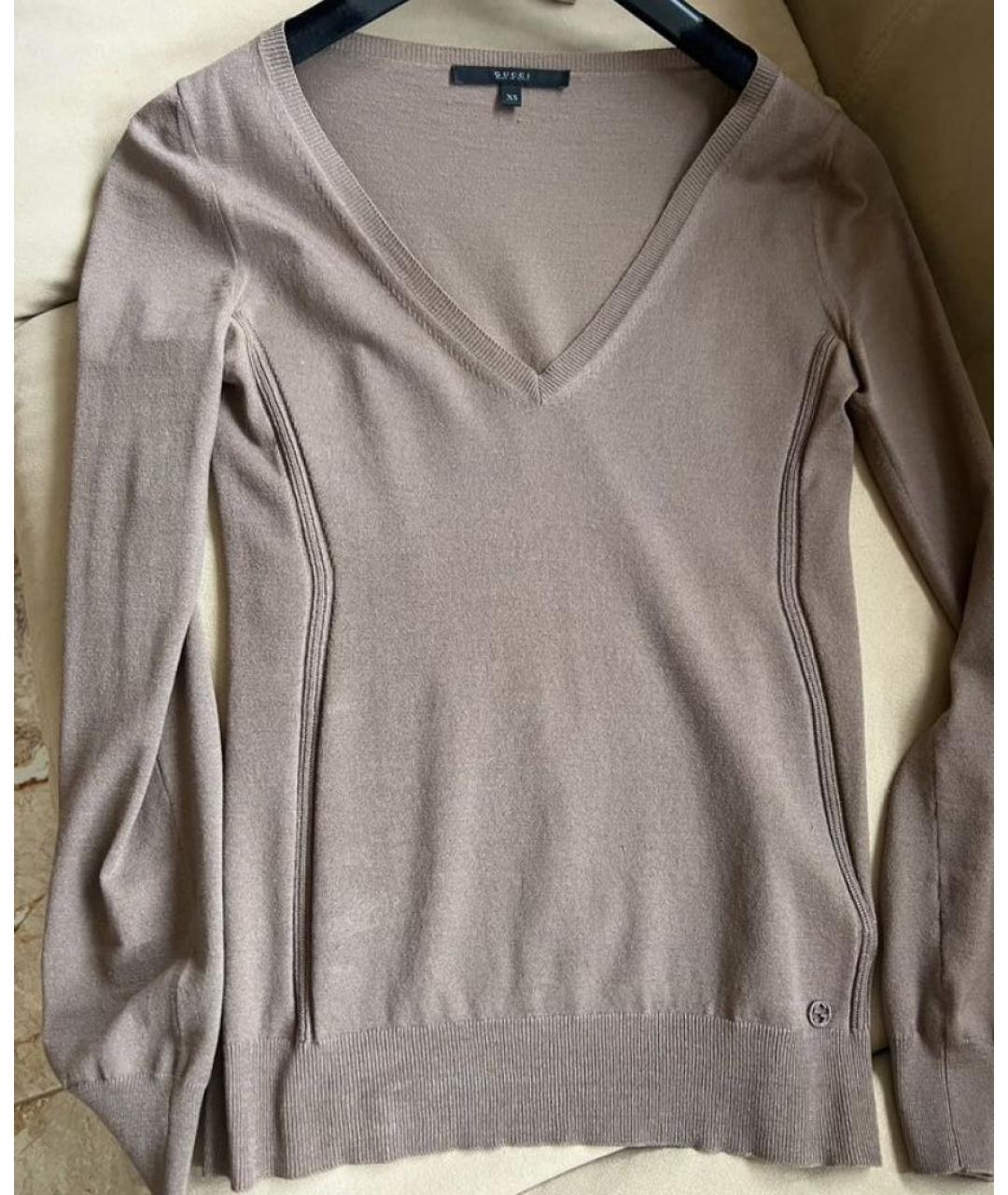 GUCCI Коричневый шерстяной джемпер / свитер, фото 4