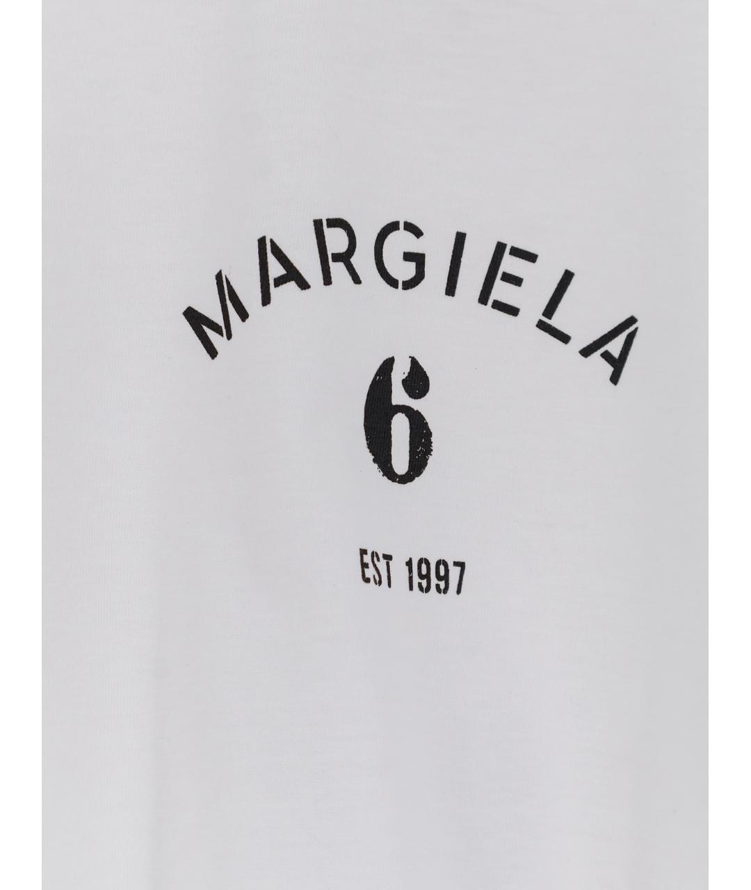 MM6 MAISON MARGIELA Белая хлопковая футболка, фото 3