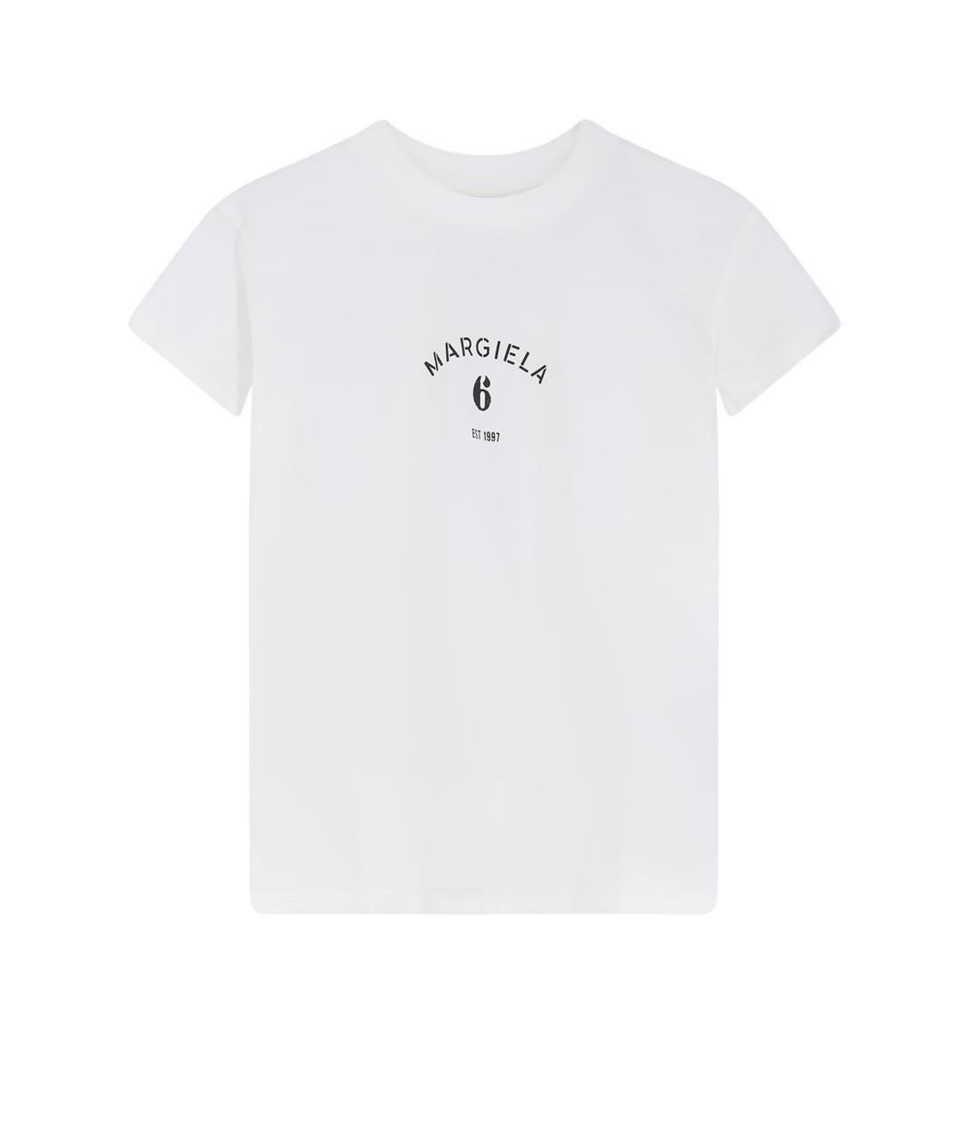 MM6 MAISON MARGIELA Белая хлопковая футболка, фото 1