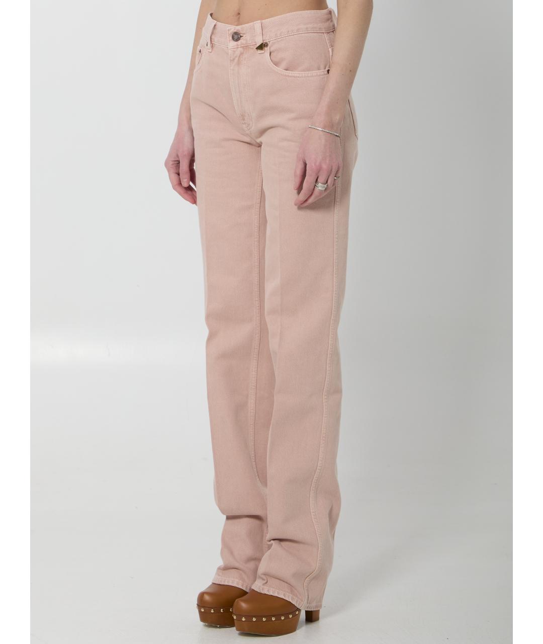 CHLOE Розовые хлопковые прямые джинсы, фото 2