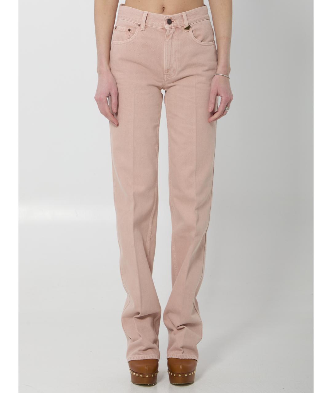 CHLOE Розовые хлопковые прямые джинсы, фото 5