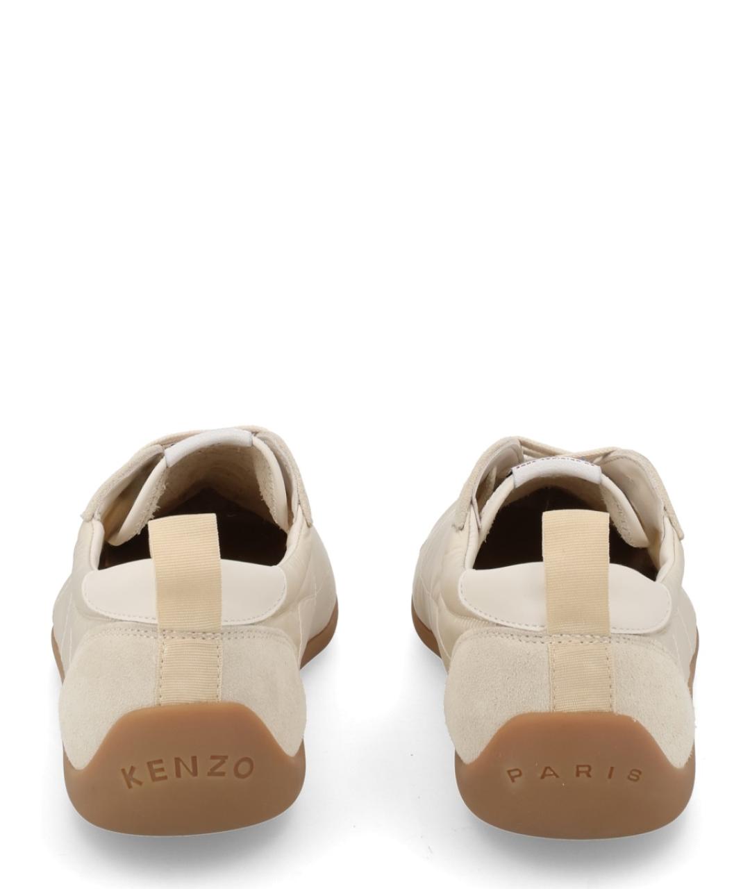 KENZO Бежевые синтетические низкие кроссовки / кеды, фото 3