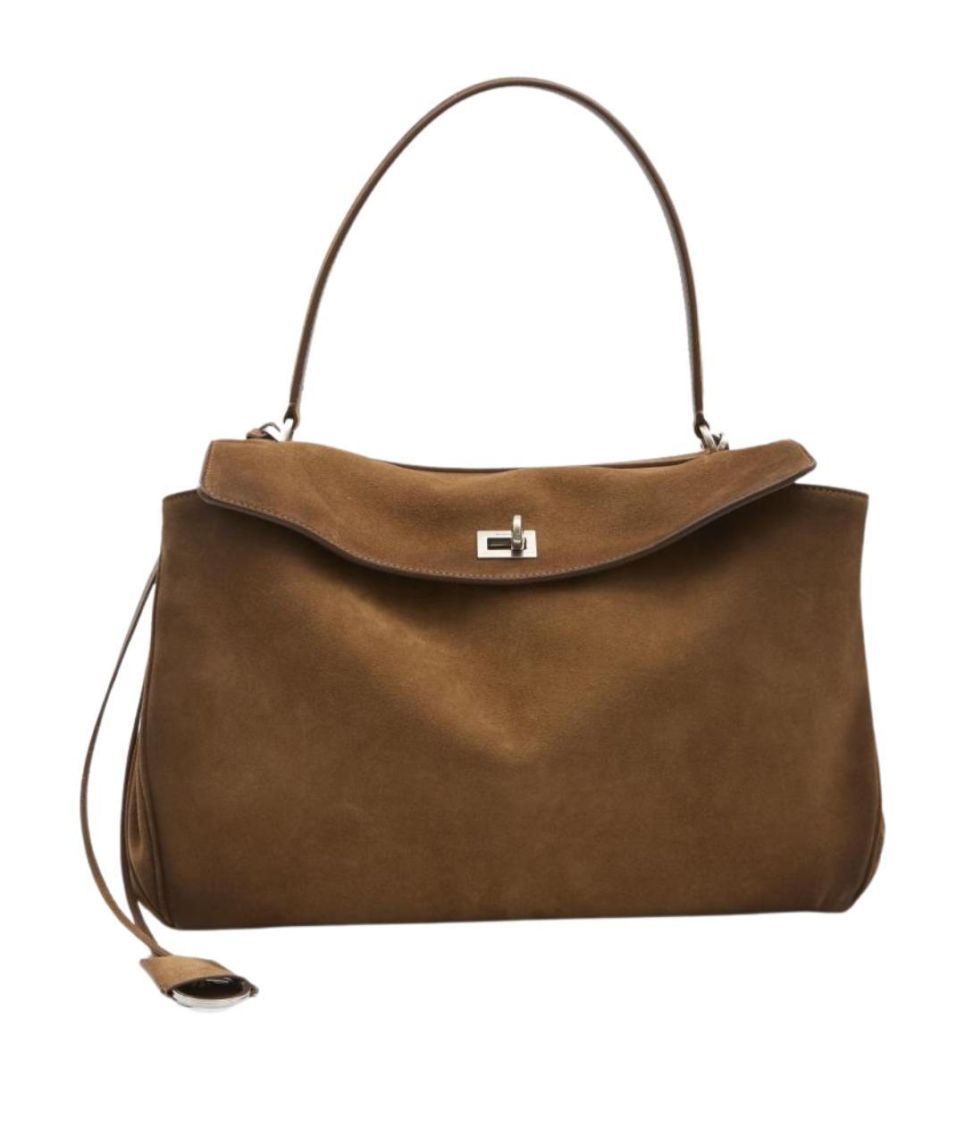 BALENCIAGA Коричневая кожаная сумка тоут, фото 1