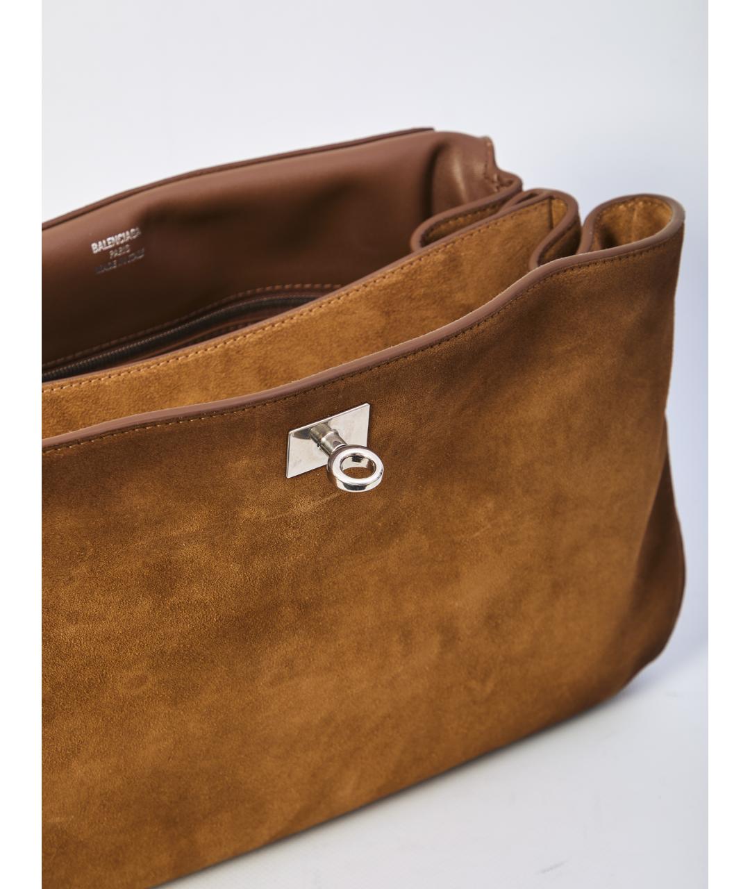 BALENCIAGA Коричневая кожаная сумка тоут, фото 4