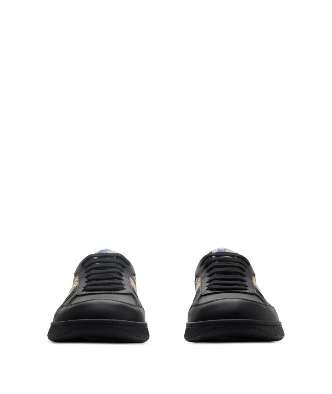 BURBERRY Черные кожаные низкие кроссовки / кеды, фото 2