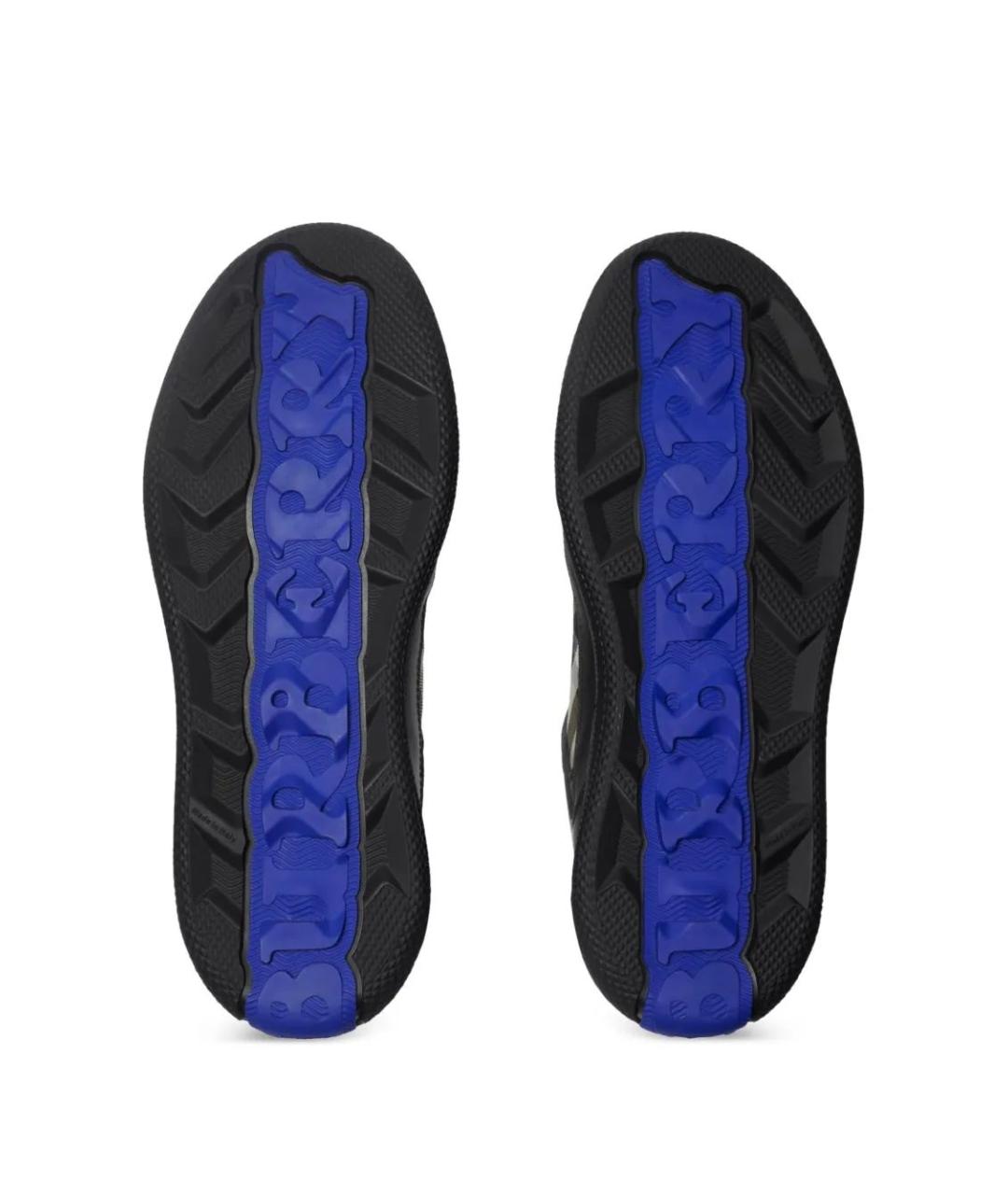 BURBERRY Черные кожаные низкие кроссовки / кеды, фото 5