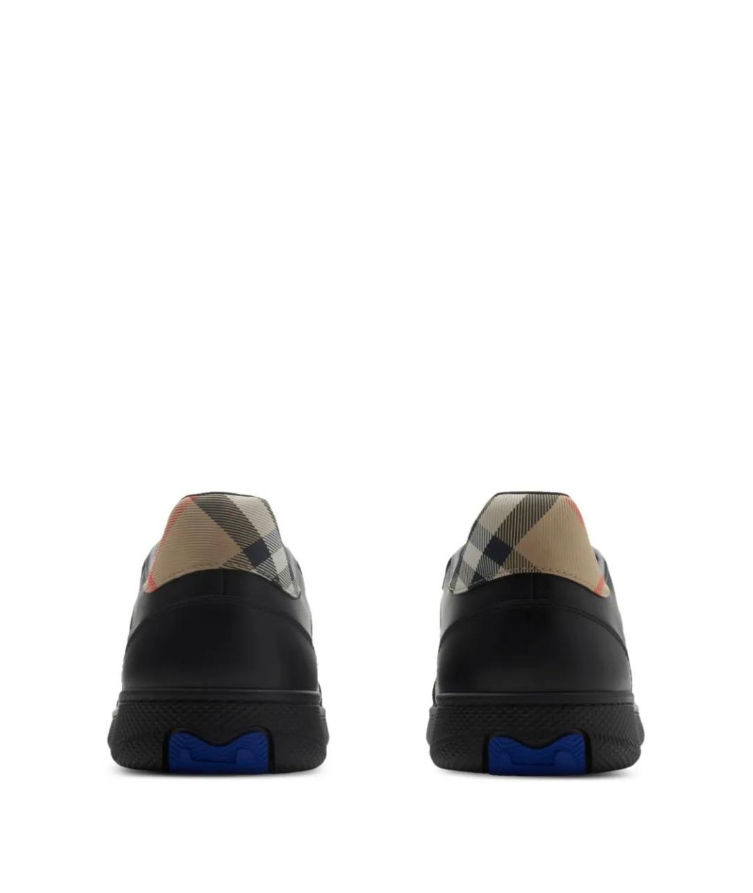 BURBERRY Черные кожаные низкие кроссовки / кеды, фото 3