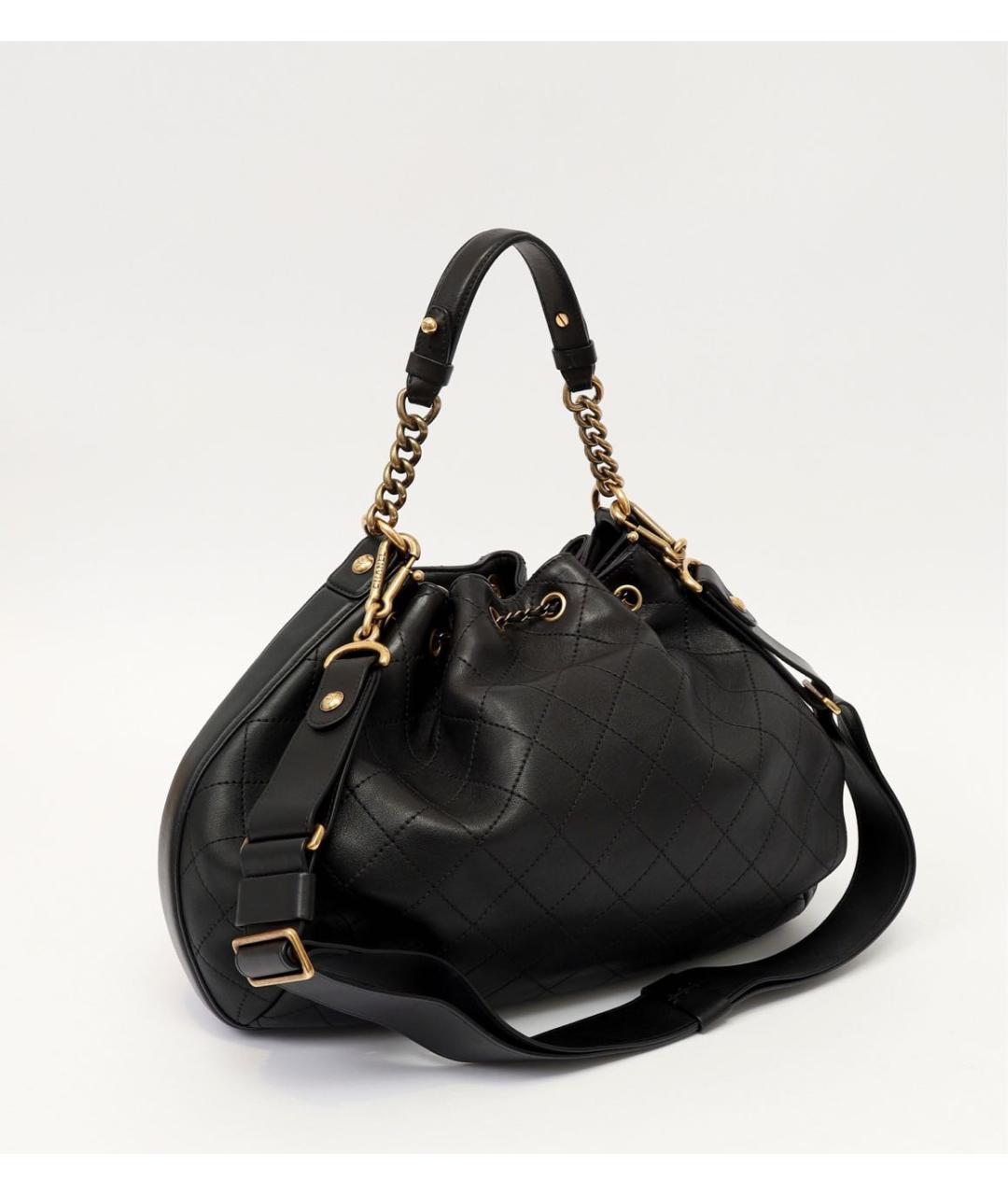 CHANEL Черная кожаная сумка через плечо, фото 3