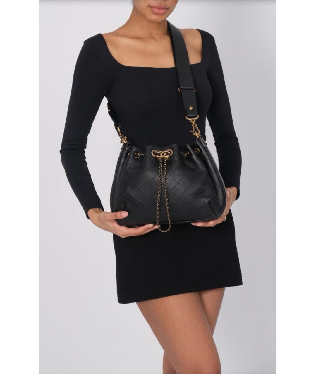CHANEL Черная кожаная сумка через плечо, фото 7