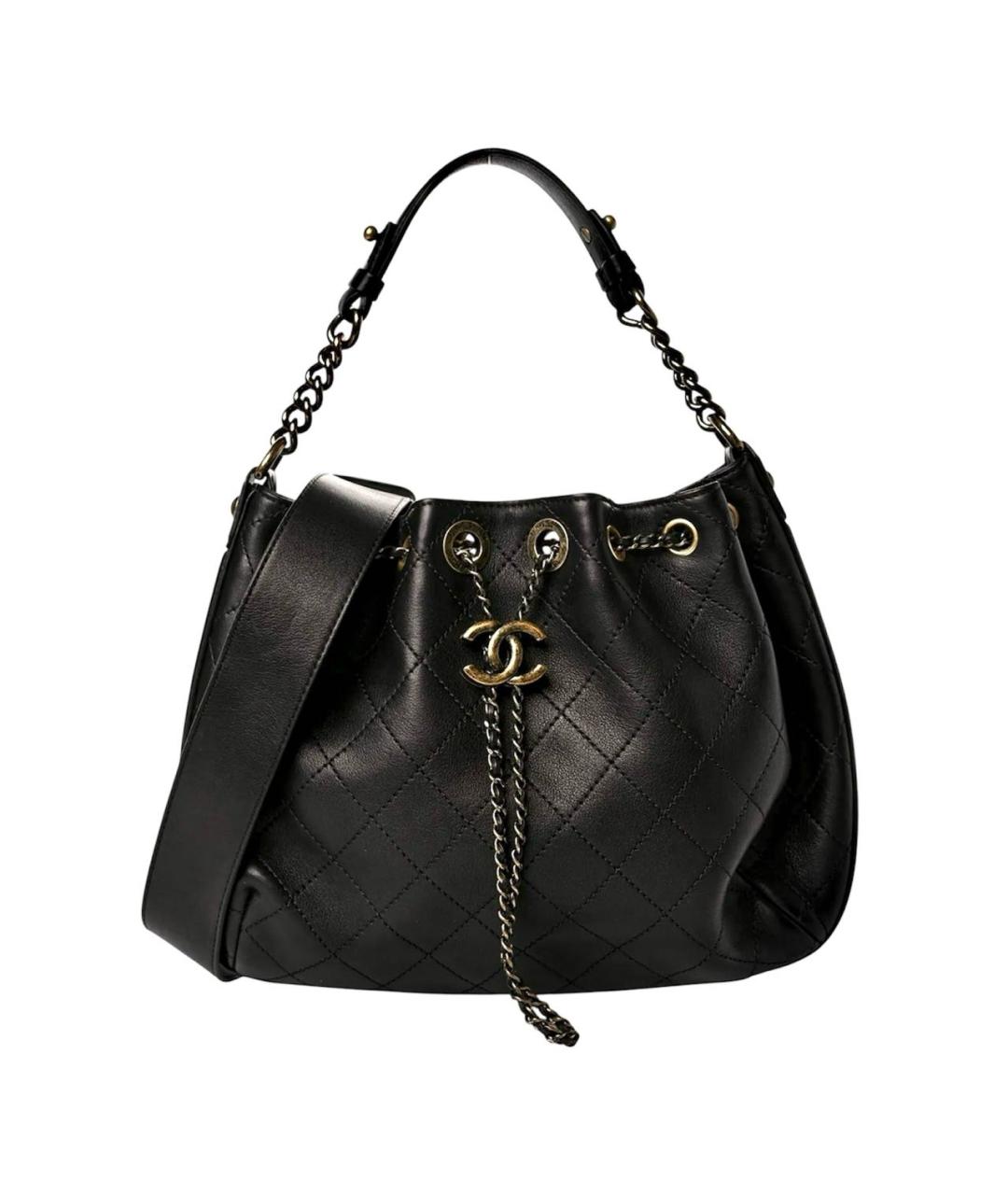 CHANEL Черная кожаная сумка через плечо, фото 9