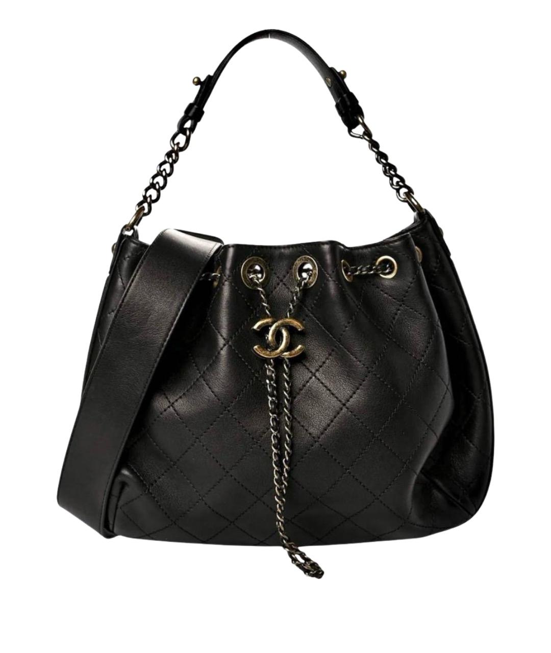 CHANEL Черная кожаная сумка через плечо, фото 1