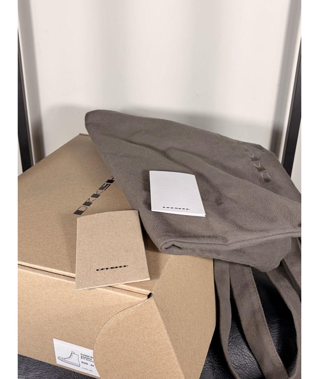 RICK OWENS DRKSHDW Черные текстильные высокие кроссовки / кеды, фото 5