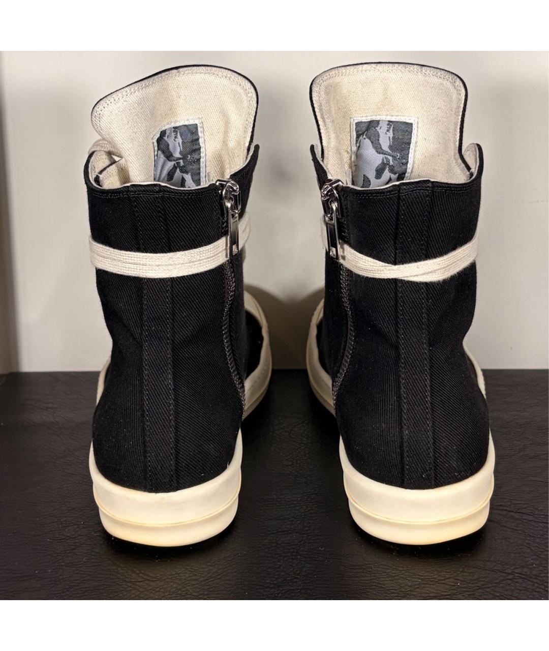 RICK OWENS DRKSHDW Черные текстильные высокие кроссовки / кеды, фото 4