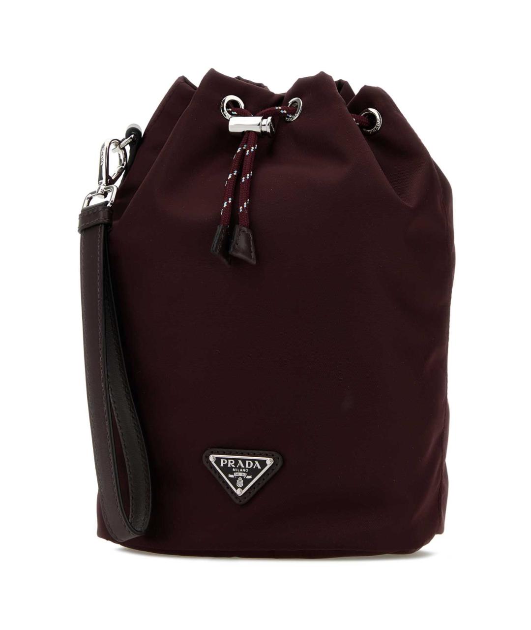 PRADA Бордовая синтетическая барсетка, фото 2
