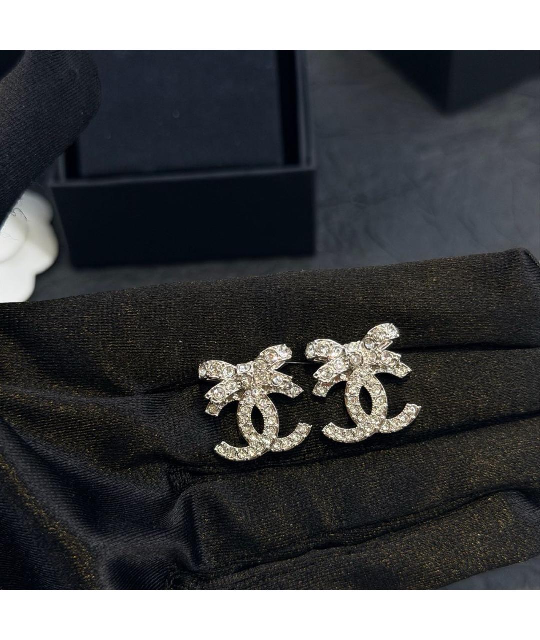 CHANEL Серебряные металлические серьги, фото 6