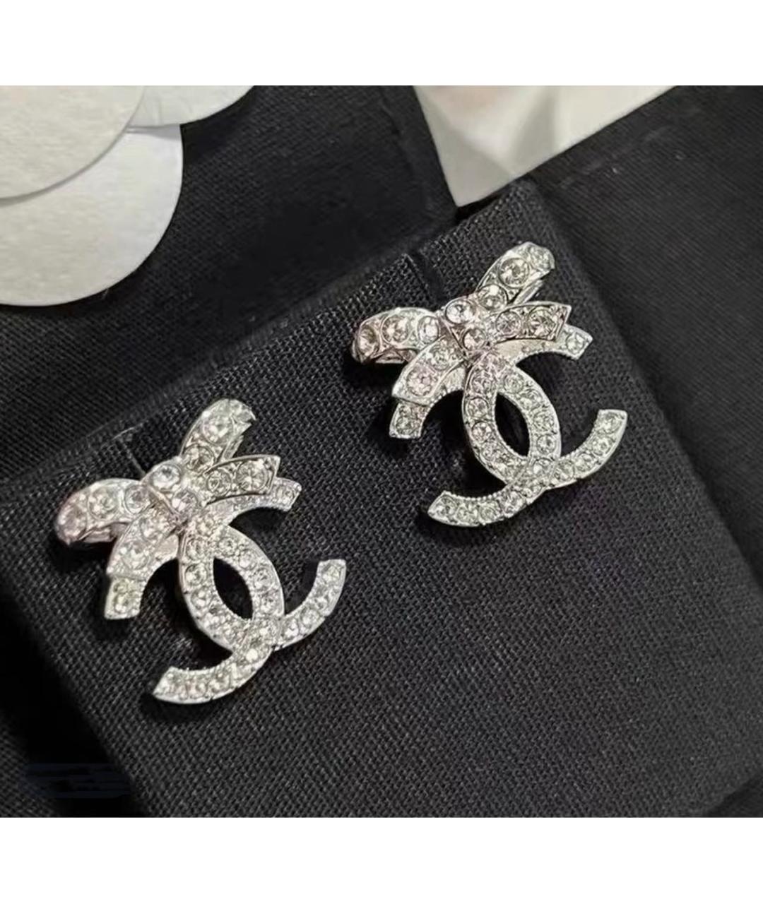 CHANEL Серебряные металлические серьги, фото 2