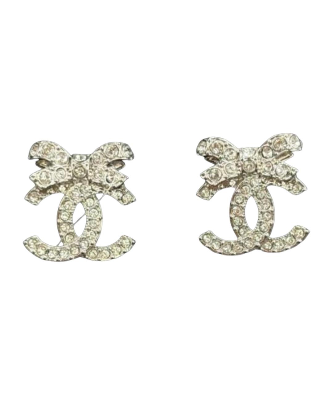 CHANEL Серебряные металлические серьги, фото 1