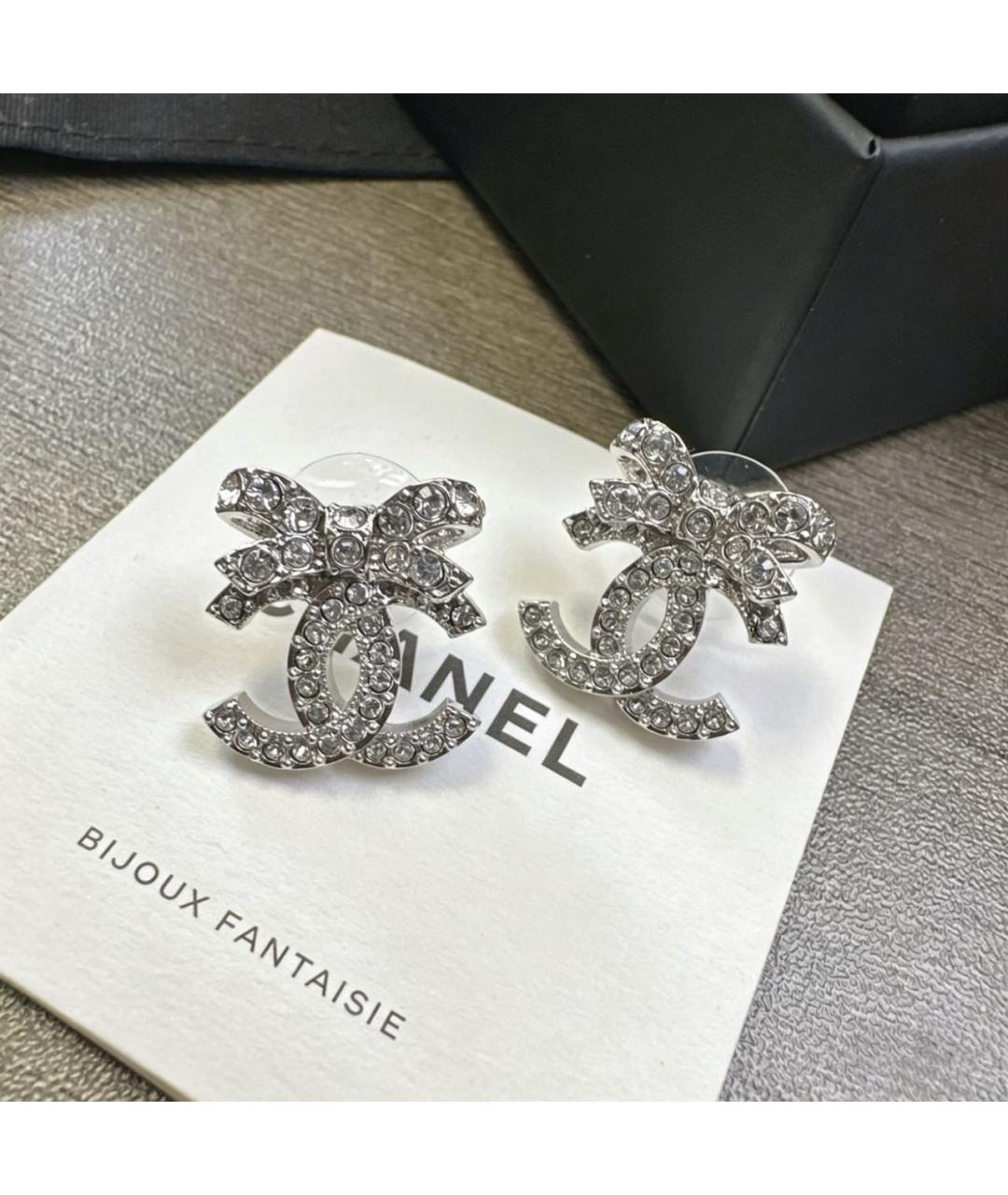 CHANEL Серебряные металлические серьги, фото 3