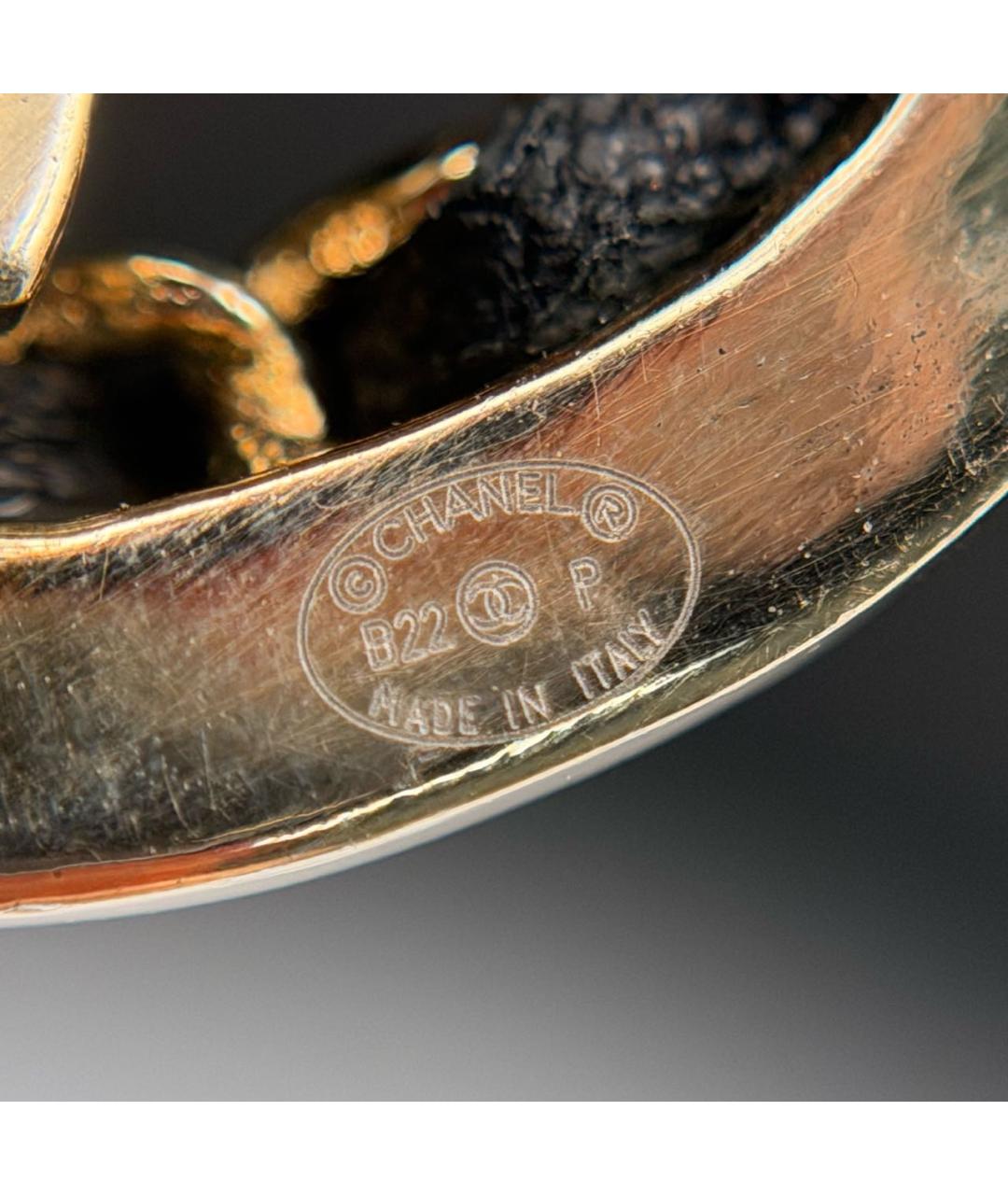 CHANEL Золотые металлические серьги, фото 8