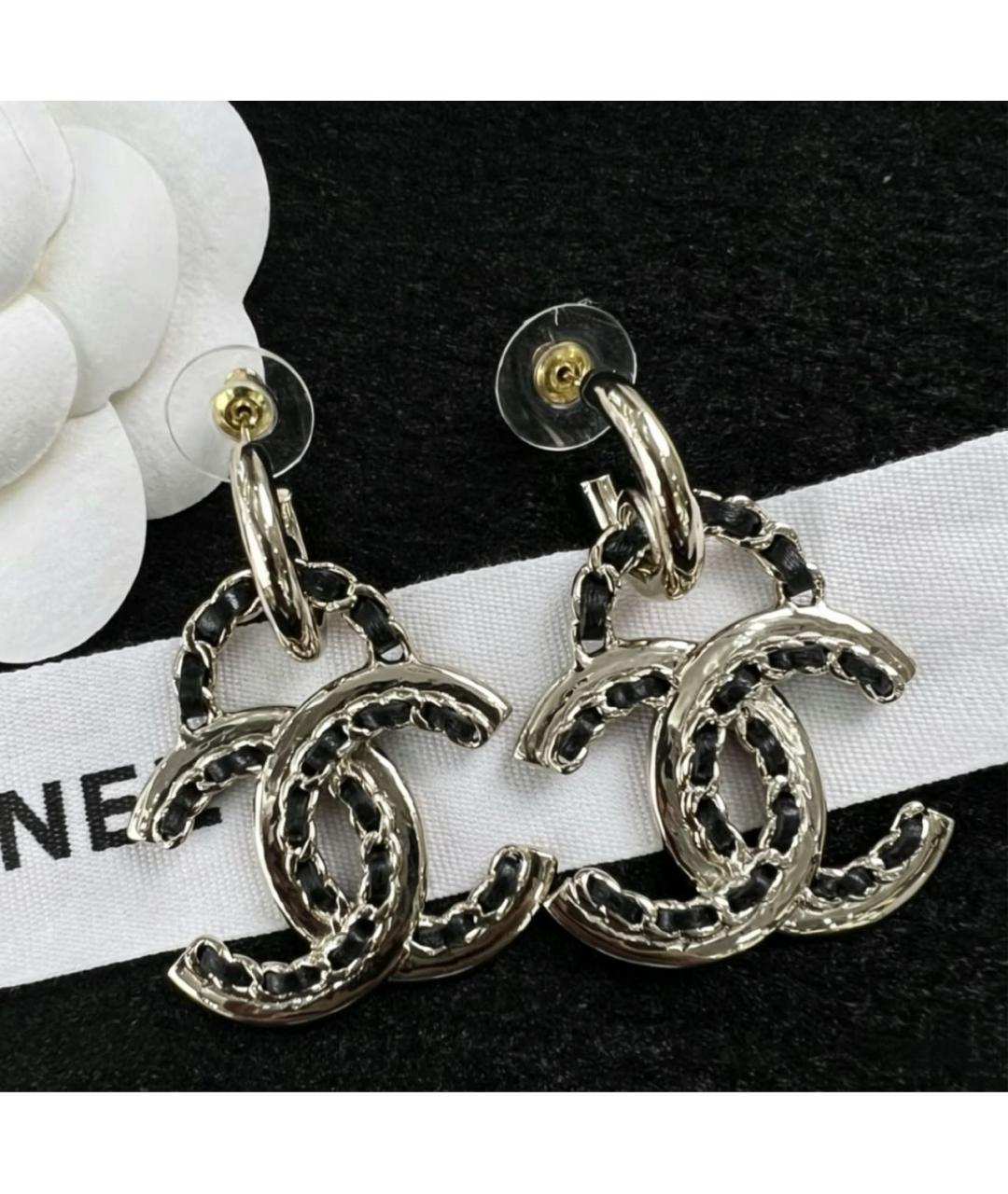 CHANEL Золотые металлические серьги, фото 3