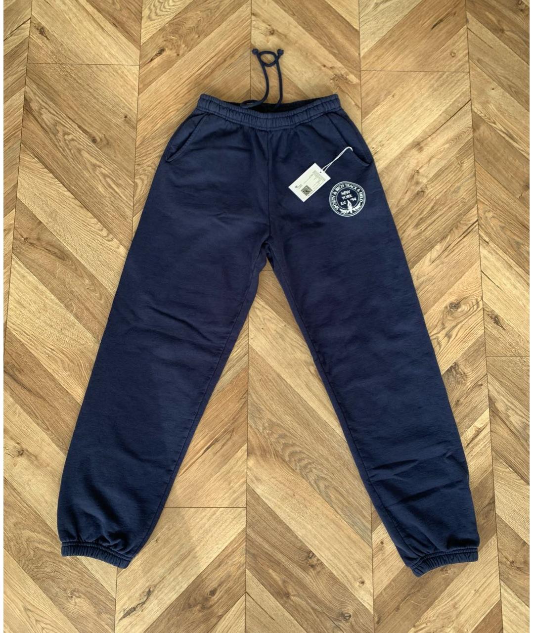 SPORTY AND RICH Темно-синие хлопковые спортивные брюки и шорты, фото 6