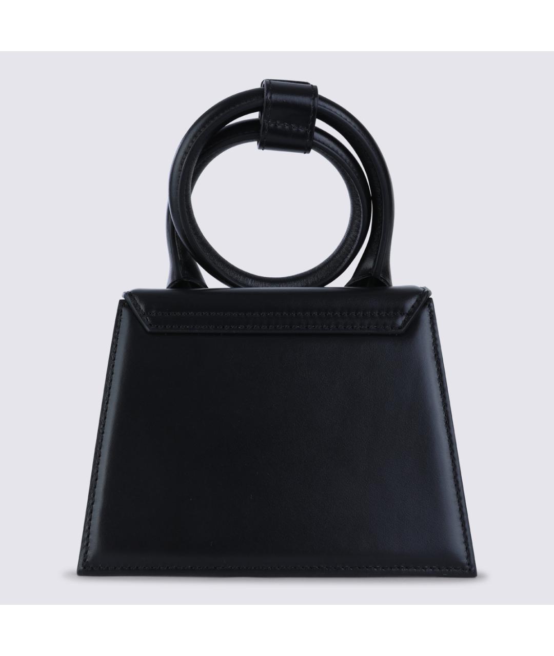 JACQUEMUS Черная кожаная сумка с короткими ручками, фото 4