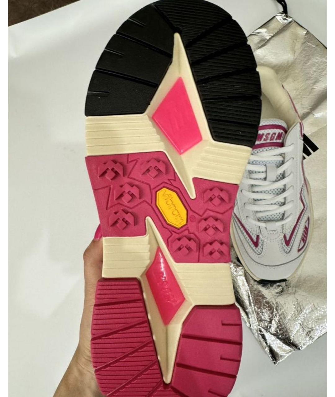 MSGM Белые кожаные кроссовки, фото 5