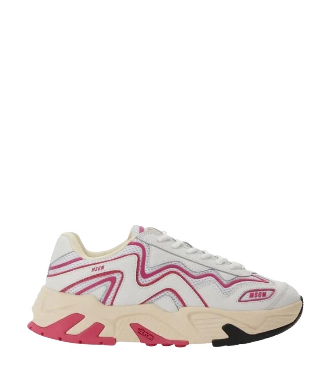 MSGM Белые кожаные кроссовки, фото 8