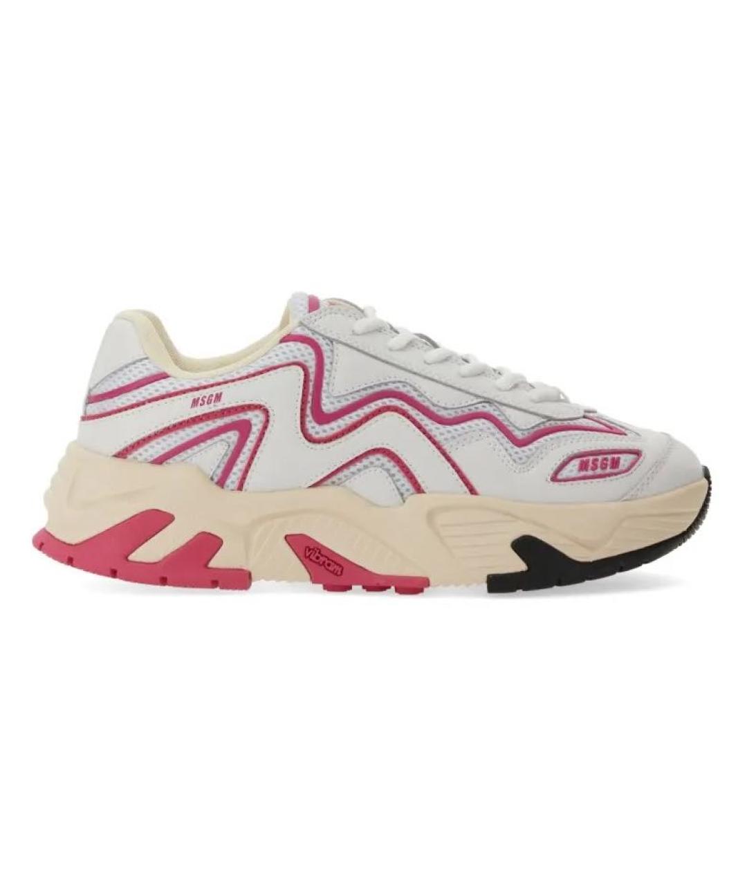 MSGM Белые кожаные кроссовки, фото 7