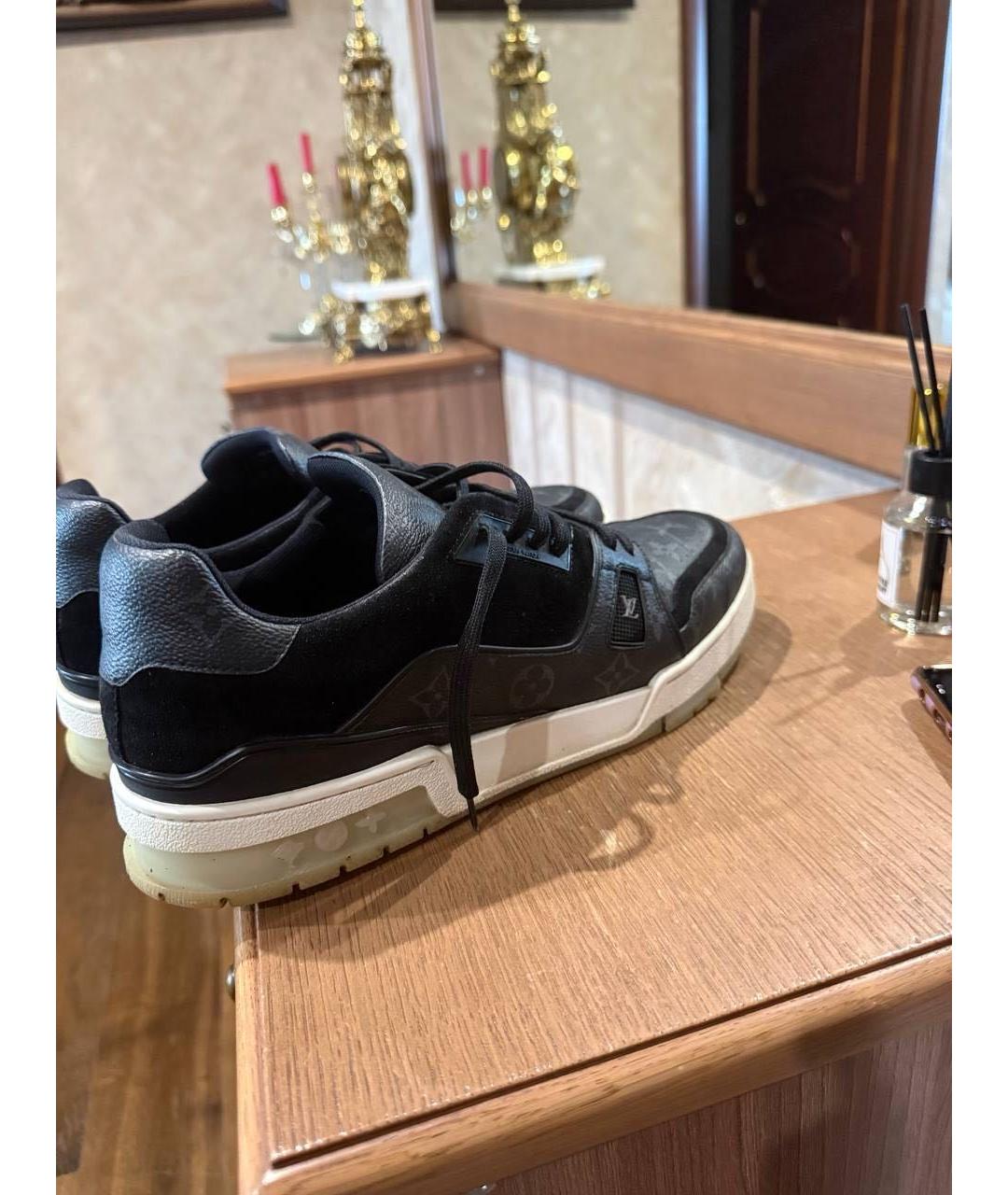 LOUIS VUITTON Антрацитовые низкие кроссовки / кеды, фото 4