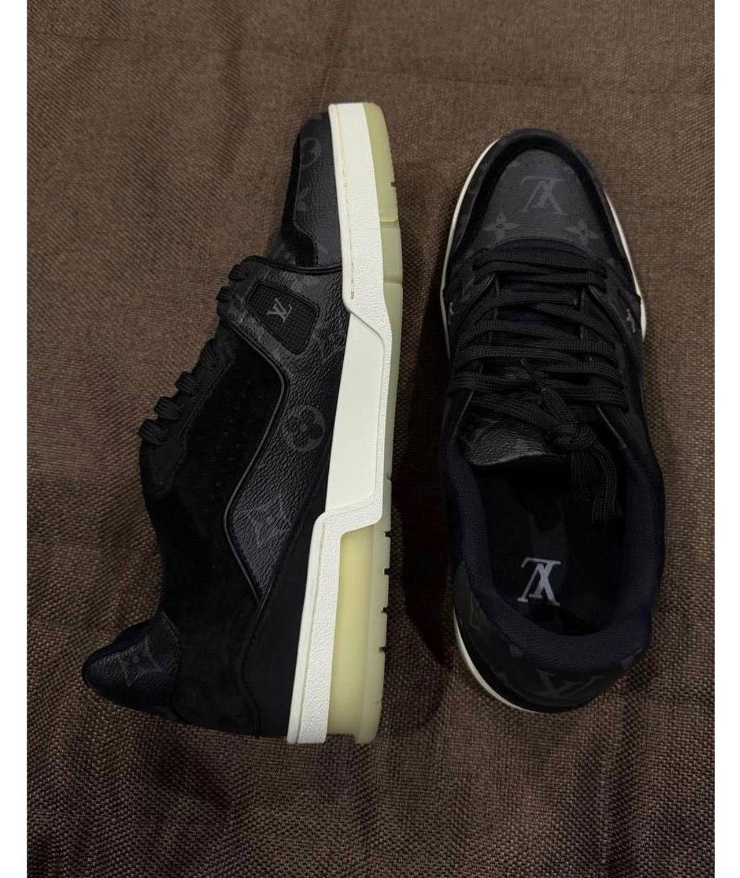 LOUIS VUITTON Антрацитовые низкие кроссовки / кеды, фото 5